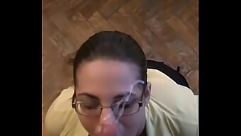 Nerdy Teen'S Face Covered In Cum After Oral Sex