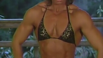 Indoor Joanne Mccartney In Black And Gold Bikinis