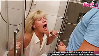 German Housewife Catches Her Husband'S Friend In The Act