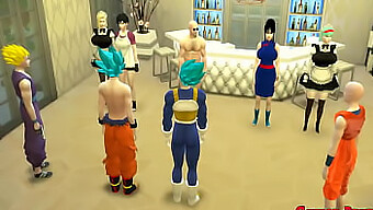 A Melhor Experiência Pornô De Dragon Ball Com Goku, Gohan, Vegeta E Clirin