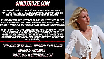 Sindy Rose'S Anal Penetration With A Dildo On A Sandy Dune